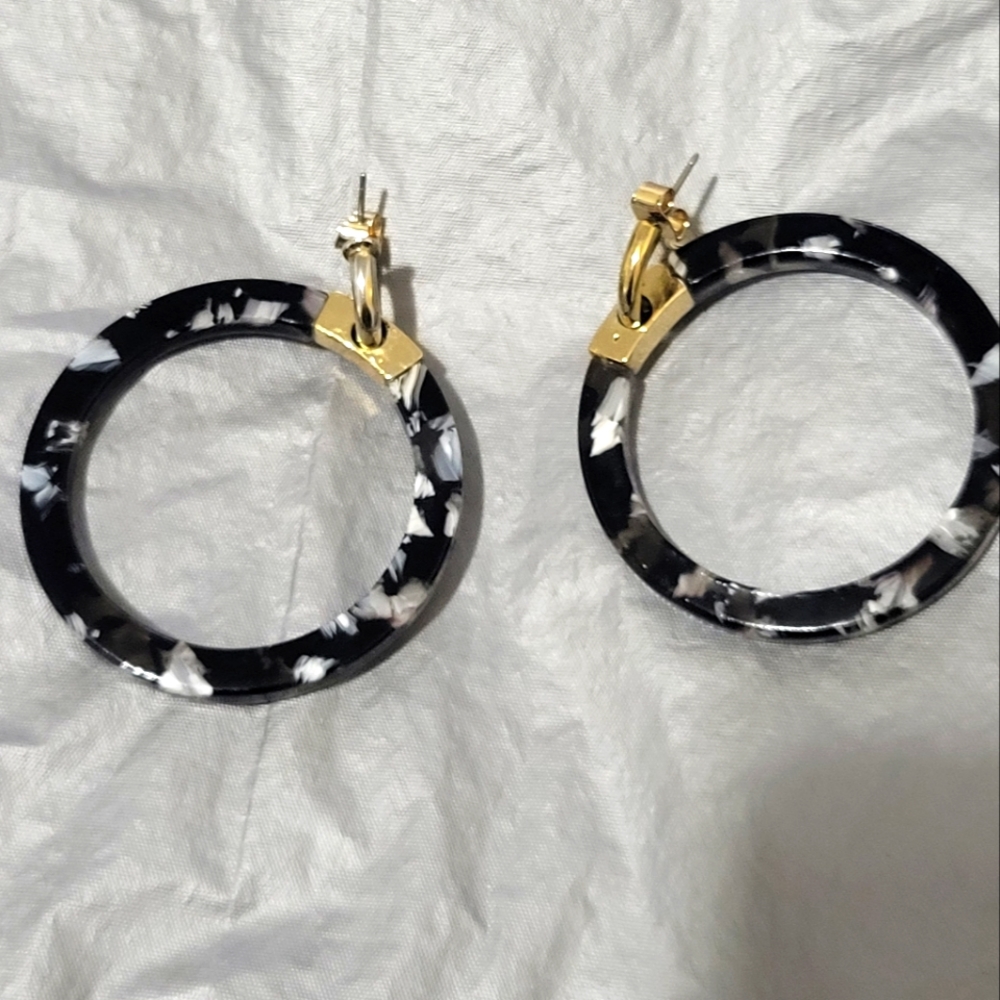 Ann Taylor Tortoise Resin Hoop Earrings
